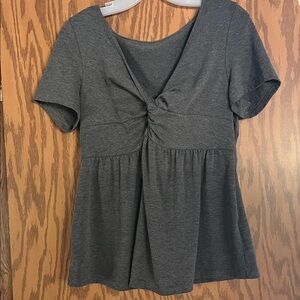 SHEIN Charcoal Twist-Front Blouse